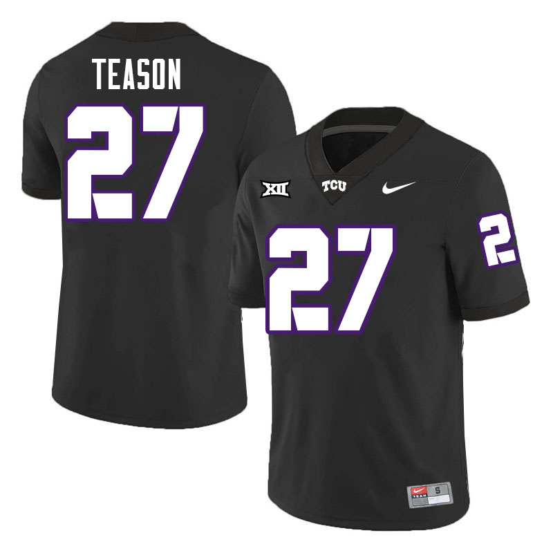 #27 Michael Teason TCU Jersey,Texas Christian University Horned Frogs Football Jersey-Black